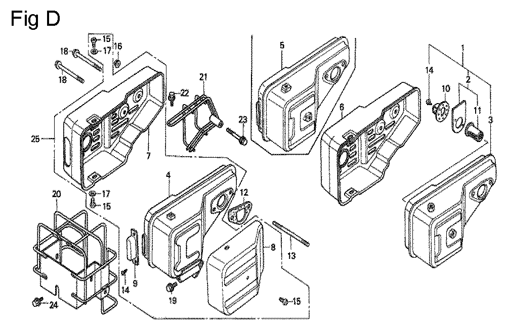 Fig-4 Diagram and Parts List for G100K2 Type MMB Honda Engine