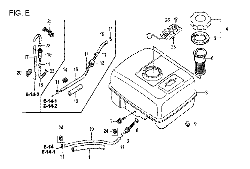 Fig-5 Diagram and Parts List for GX120T1 Type QDBR Honda Engine