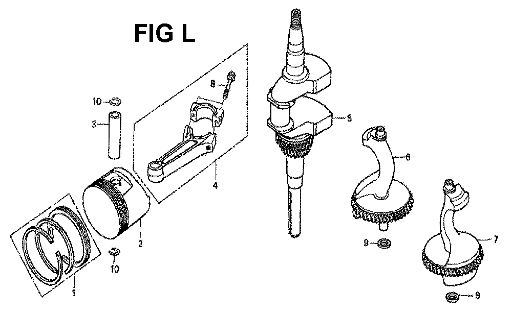 Fig-5 Diagram and Parts List for GXV340K2 Type DA23 Honda Engine