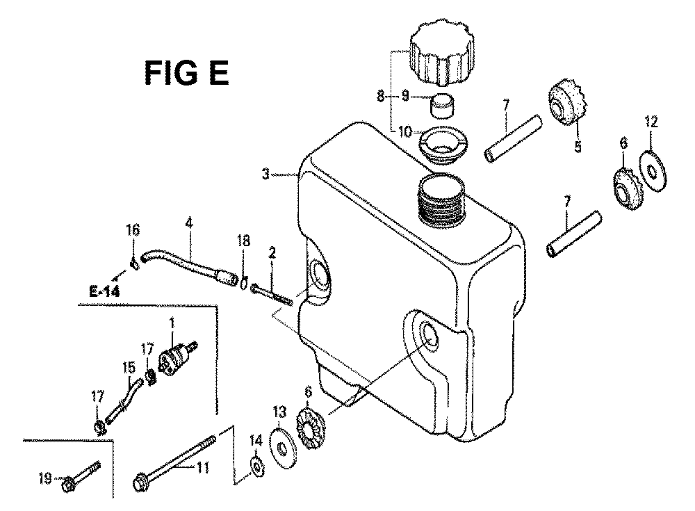 Fig-4 Diagram and Parts List for GXV340 Type DNE2 Honda Engine