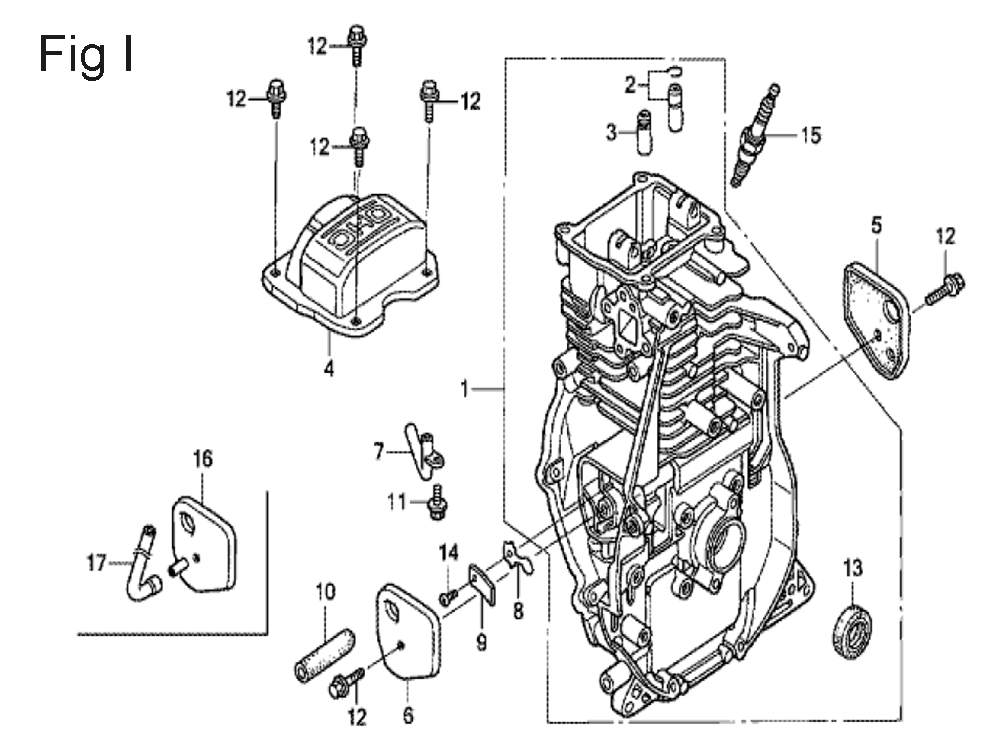 Fig-9 Diagram and Parts List for GX100U Type QBE Honda Engine