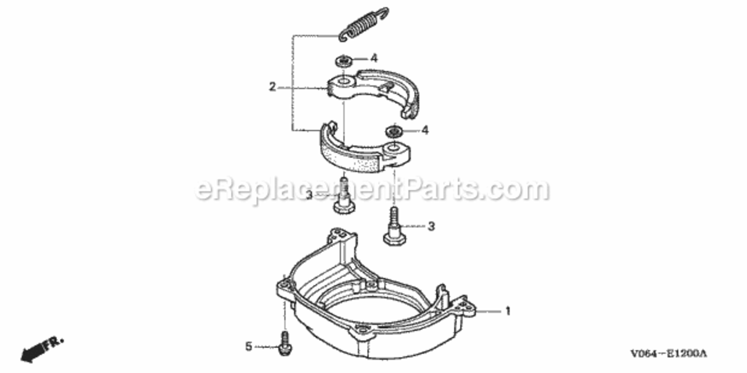 Clutch + Fan Cover Diagram and Parts List for FG100 Type AVIN# FZCV-6000001 to FZCV-9999999 Honda Tiller