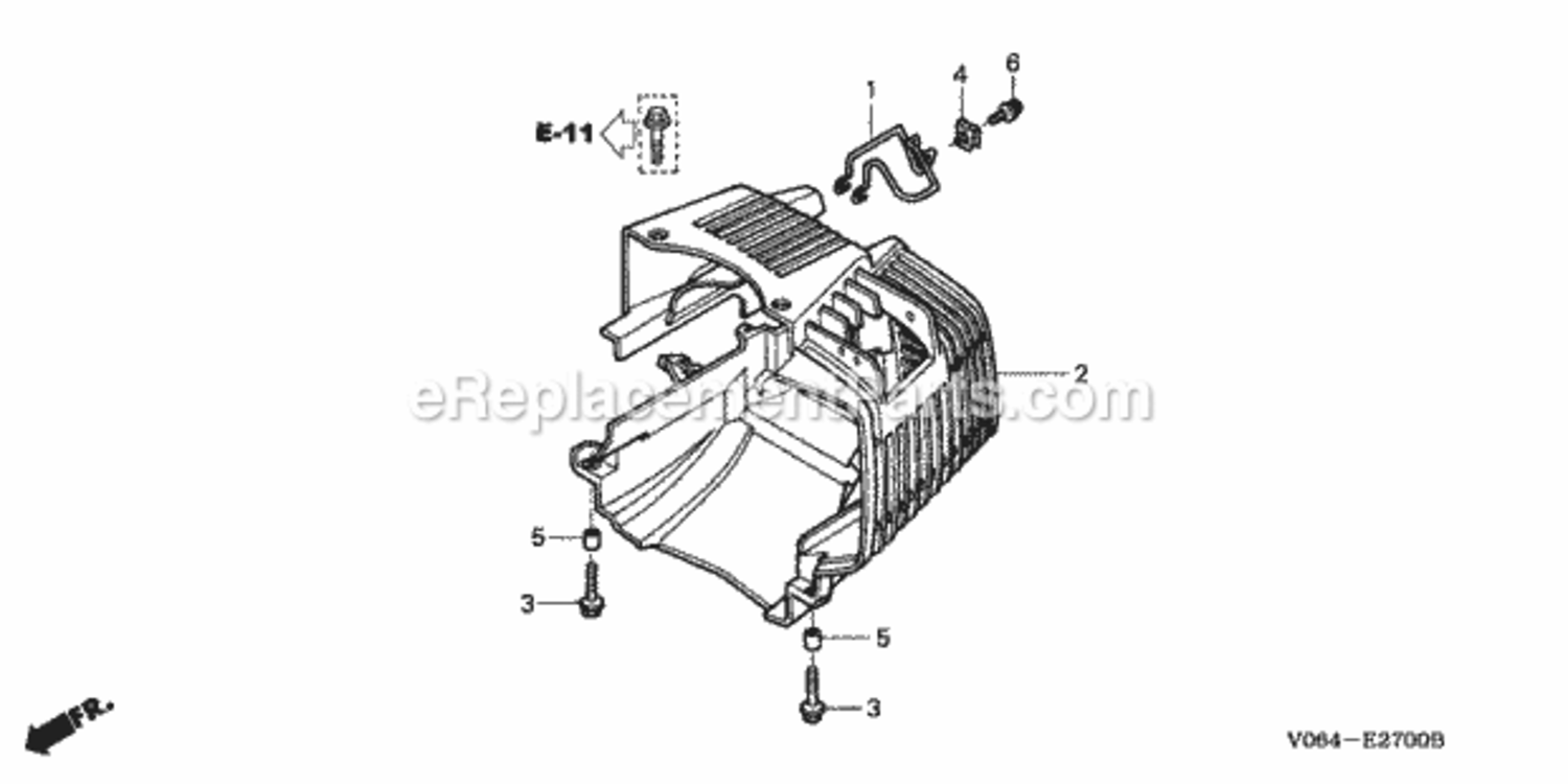 Cover Diagram and Parts List for FG100 Type AVIN# FZCV-6000001 to FZCV-9999999 Honda Tiller