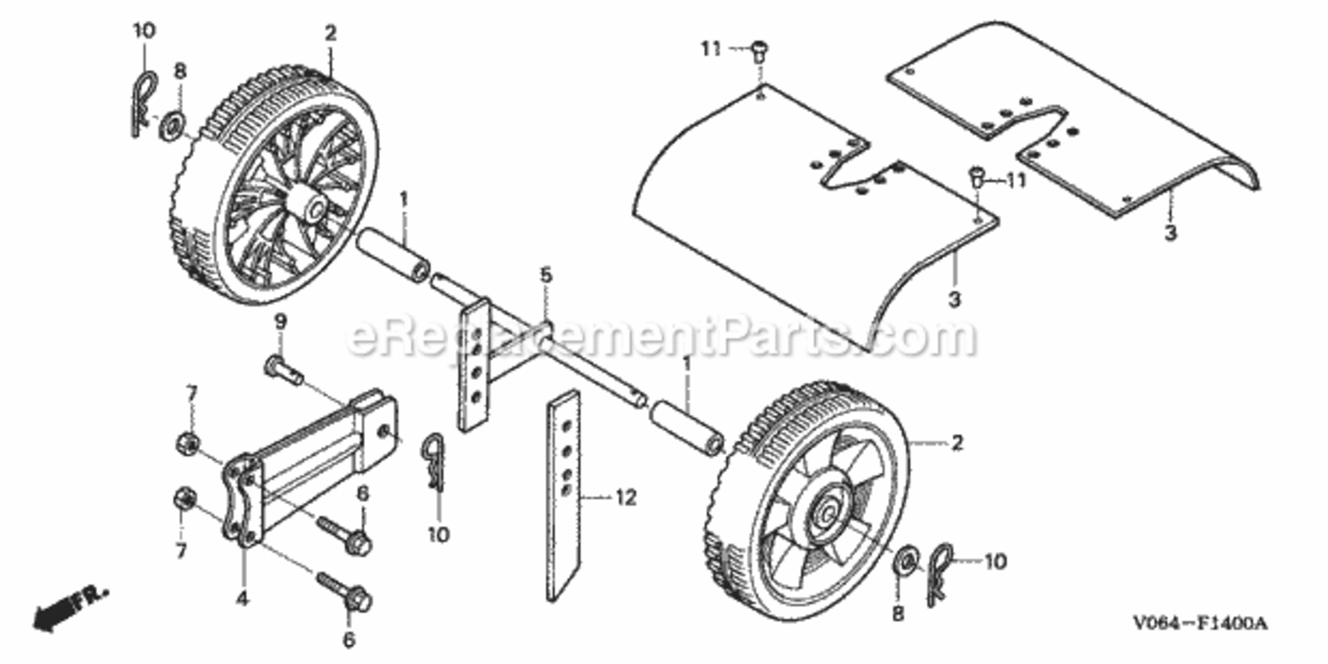 Part Location Diagram of 90301-V06-003 Honda Nut (1/4-20)