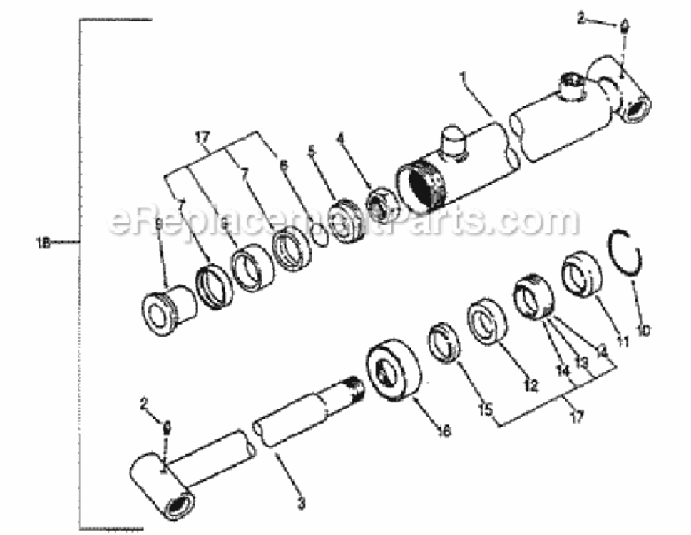 Boom Cylinder Diagram and Parts List for FL6555 Type A Honda Lawn Tractor