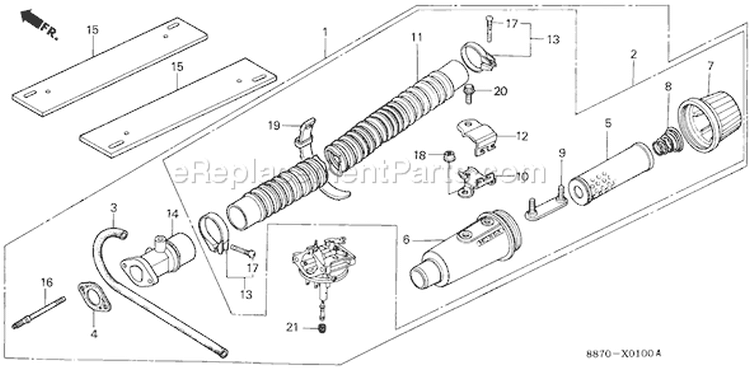 Page S Diagram and Parts List for G150 Type PEAF - VIN# -1000001-2017901 Honda Engine