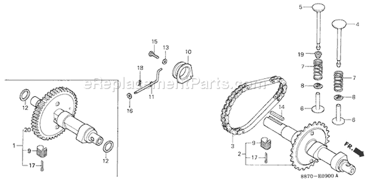 Page C Diagram and Parts List for G150 Type PEAF - VIN# -1000001-2017901 Honda Engine