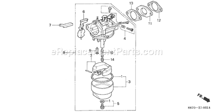 Page E Diagram and Parts List for G150 Type PEAF - VIN# -1000001-2017901 Honda Engine