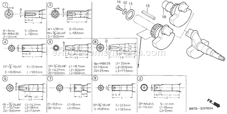 Page I Diagram and Parts List for G150 Type PEAF - VIN# -1000001-2017901 Honda Engine