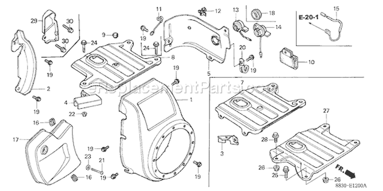 Page J Diagram and Parts List for G200 Type SZDW - VIN# -1000001-2344556 Honda Engine