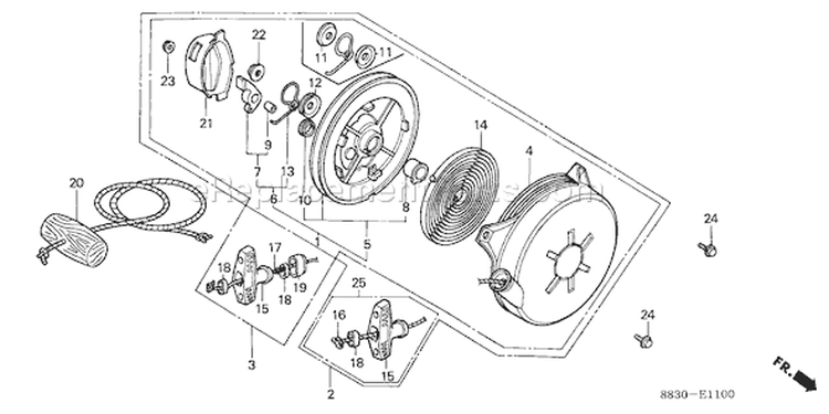 Page R Diagram and Parts List for G200 Type SZDW - VIN# -1000001-2344556 Honda Engine