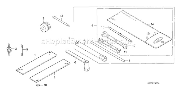 Page T Diagram and Parts List for G200 Type SZDW - VIN# -1000001-2344556 Honda Engine