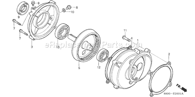 Page T Diagram and Parts List for G300 Type HQB6 - VIN# -1000001-1457696 Honda Engine