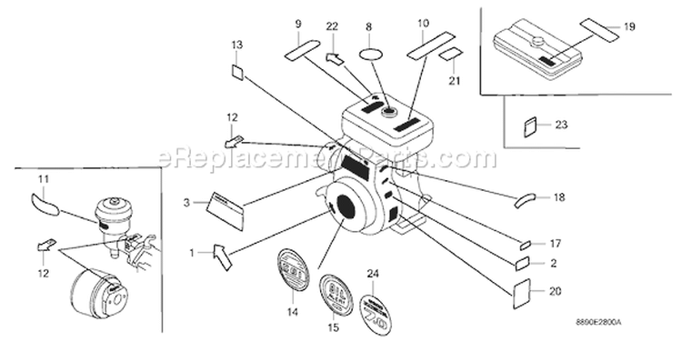 Page O Diagram and Parts List for G300 Type PB6 - VIN# -1000001-1457696 Honda Engine