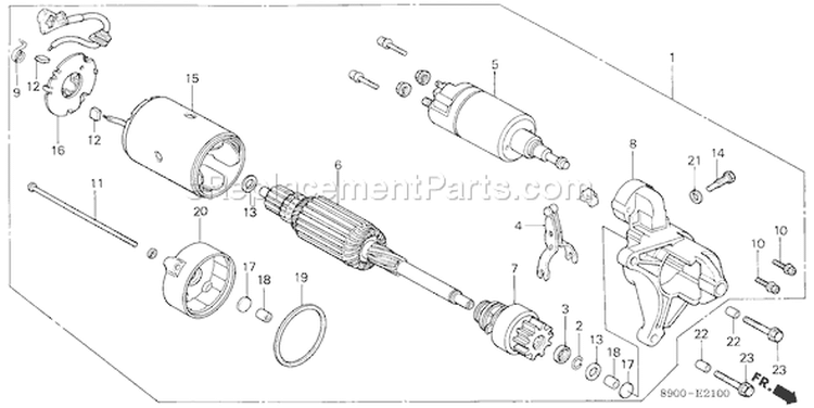 Page U Diagram and Parts List for G400 Type V - VIN# -1000001-1096409 Honda Engine