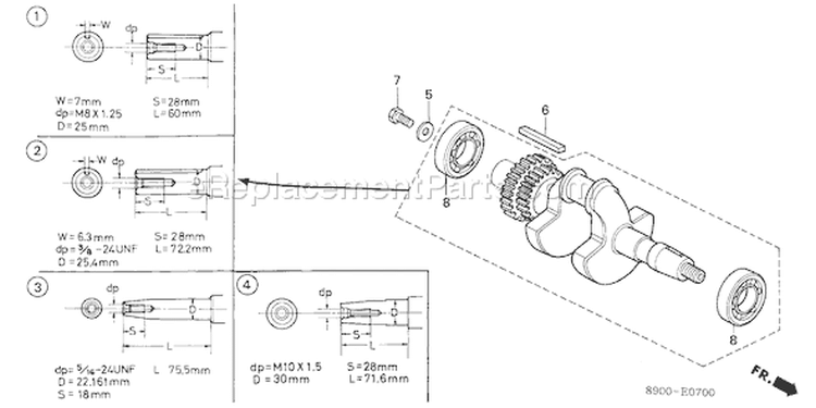 Page G Diagram and Parts List for G400 Type VB6 - VIN# -1000001-1096409 Honda Engine