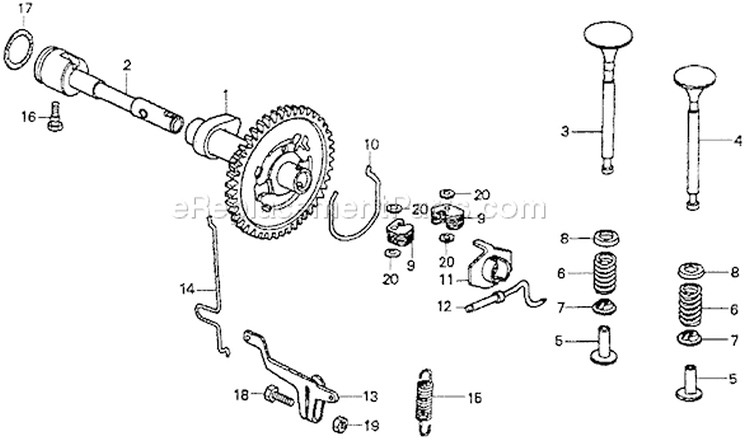 Page C Diagram and Parts List for G80 Type Q1 - VIN# -1000009-1054008 Honda Engine