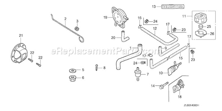 Page B Diagram and Parts List for GC135 Type VXP5 - VIN# GCAJ-1000001-9999999 Honda Engine