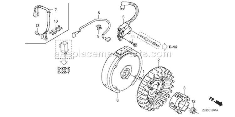Page J Diagram and Parts List for GC160A Type QEA - VIN# GCAHA-8000001 Honda Engine