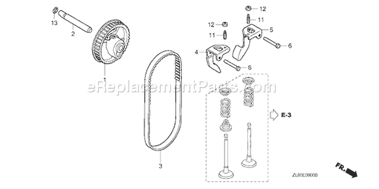 Page B Diagram and Parts List for GC135 Type VXA - VIN# GCAJ-1000001-9999999 Honda Engine