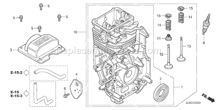 Page G Diagram and Parts List for GC135 Type VXA - VIN# GCAJ-1000001-9999999 Honda Engine