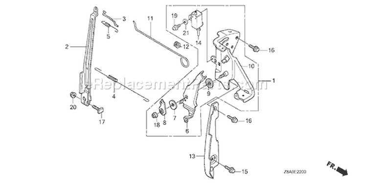 Page D Diagram and Parts List for GC160LA Type MHA2 - VIN# GCAHA-3599750-8000000 Honda Engine