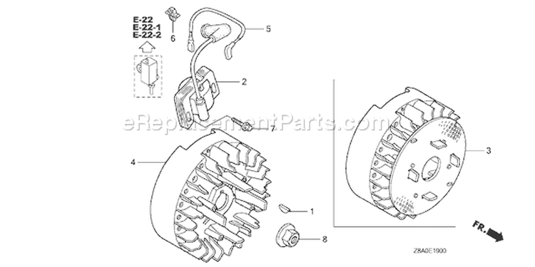 Page J Diagram and Parts List for GC160LA Type VHA - VIN# GCAHA-3599750-8000000 Honda Engine