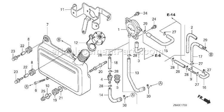 Page K Diagram and Parts List for GC160LA Type VHA - VIN# GCAHA-3599750-8000000 Honda Engine