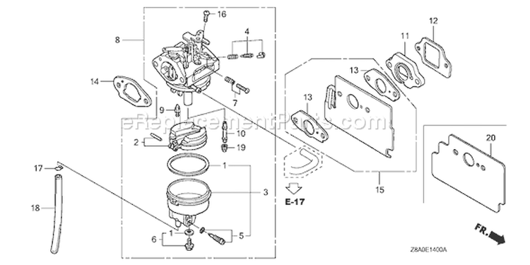 Page C Diagram and Parts List for GC160LA Type VHA - VIN# GCAHA-3599750-8000000 Honda Engine