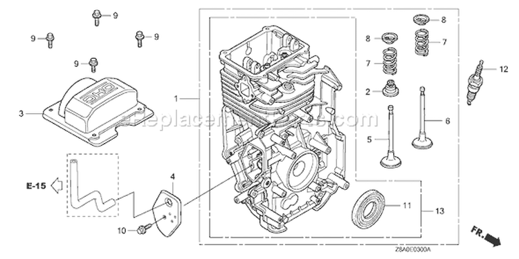Page G Diagram and Parts List for GC160LA Type VHA - VIN# GCAHA-3599750-8000000 Honda Engine