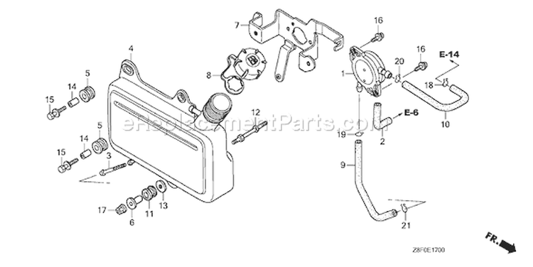 Page J Diagram and Parts List for GC160LE Type VXA - VIN# GCABE-1000001 Honda Engine
