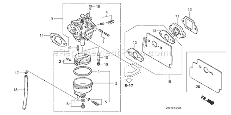 Page C Diagram and Parts List for GC160LE Type VXA - VIN# GCABE-1000001 Honda Engine