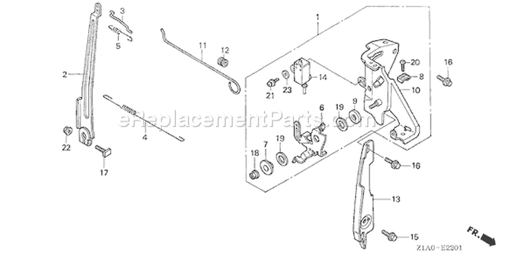 Page D Diagram and Parts List for GC190A Type QHA1 - VIN# GCAAA-1000001-7999999 Honda Engine