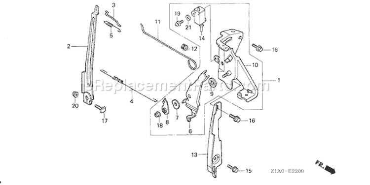 Page D Diagram and Parts List for GC190A Type MHA2 - VIN# GCAAA-1000001-1496156 Honda Engine