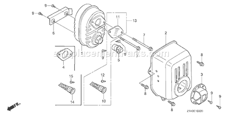 Page K Diagram and Parts List for GC190A Type MHA2 - VIN# GCAAA-1000001-1496156 Honda Engine