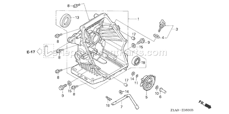 Page L Diagram and Parts List for GC190A Type MHA2 - VIN# GCAAA-1000001-1496156 Honda Engine