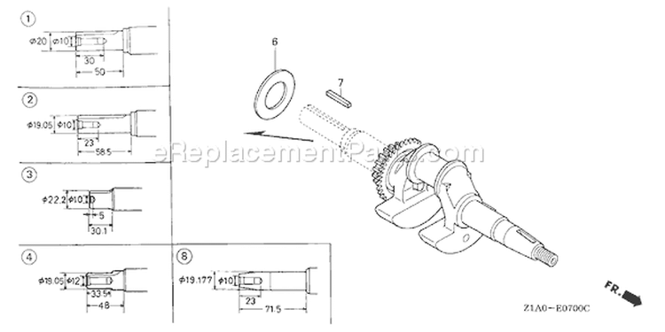 Page E Diagram and Parts List for GC190A Type MHA2 - VIN# GCAAA-1000001-1496156 Honda Engine