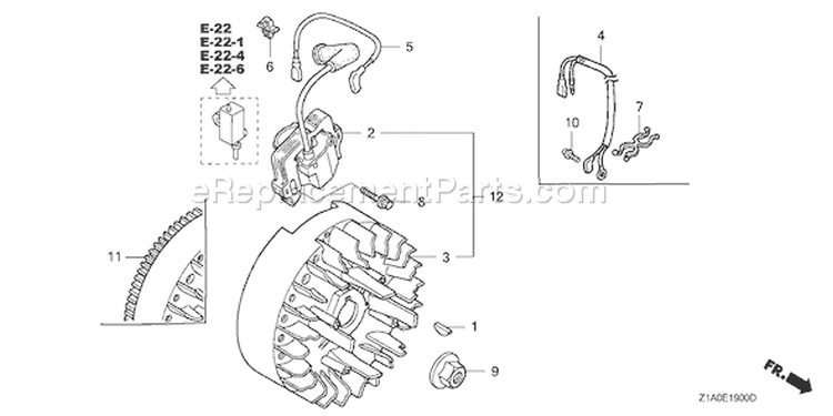 Page H Diagram and Parts List for GC190A Type MHA2 - VIN# GCAAA-1000001-1496156 Honda Engine