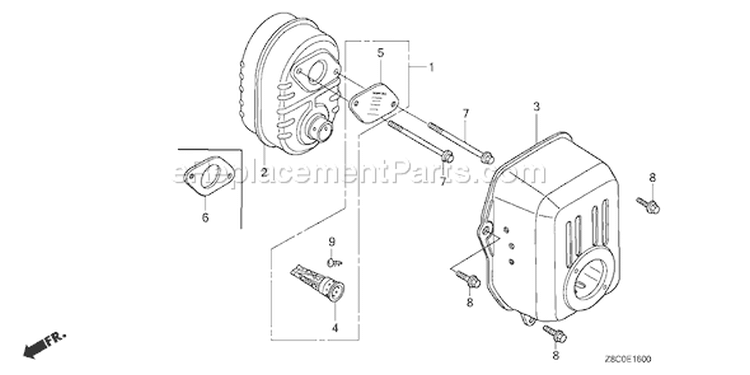 Page L Diagram and Parts List for GC190LA Type MHA2 - VIN# GCAAA-1496157-8000000 Honda Engine