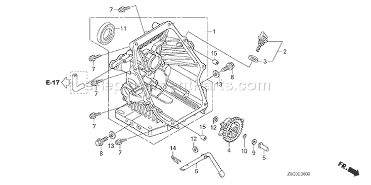 Page M Diagram and Parts List for GC190LA Type MHA2 - VIN# GCAAA-1496157-8000000 Honda Engine