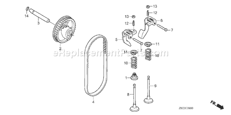 Page B Diagram and Parts List for GC190LA Type MHA2 - VIN# GCAAA-1496157-8000000 Honda Engine