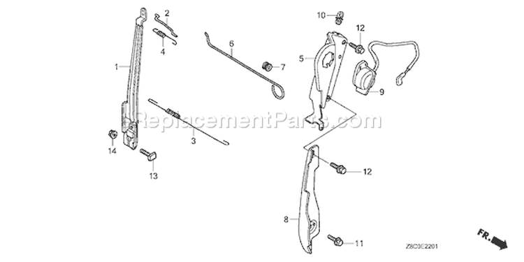 Page D Diagram and Parts List for GC190LA Type QHAF - VIN# GCAAA-1496157-8000000 Honda Engine