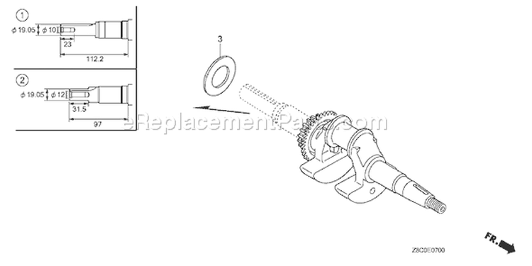 Page E Diagram and Parts List for GC190LA Type MHA2 - VIN# GCAAA-1496157-8000000 Honda Engine