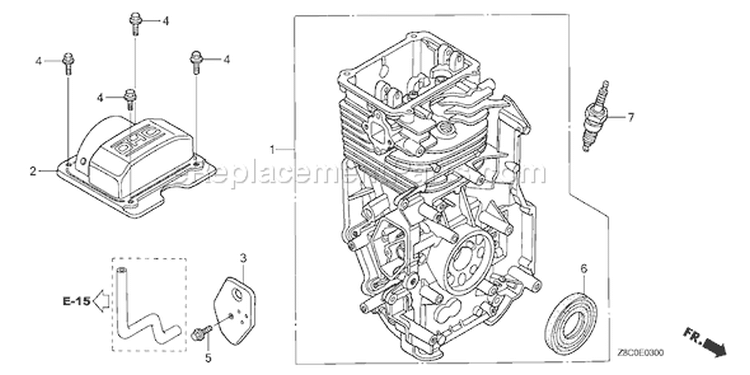 Page F Diagram and Parts List for GC190LA Type MHA2 - VIN# GCAAA-1496157-8000000 Honda Engine