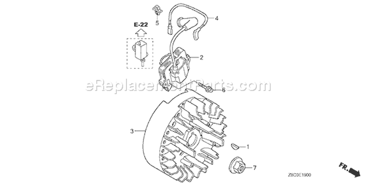 Page H Diagram and Parts List for GC190LA Type MHA2 - VIN# GCAAA-1496157-8000000 Honda Engine