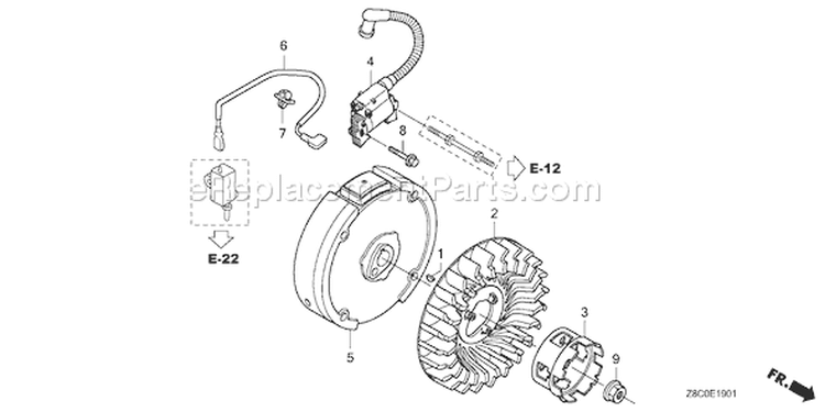 Page I Diagram and Parts List for GC190LA Type MHA2 - VIN# GCAAA-1496157-8000000 Honda Engine