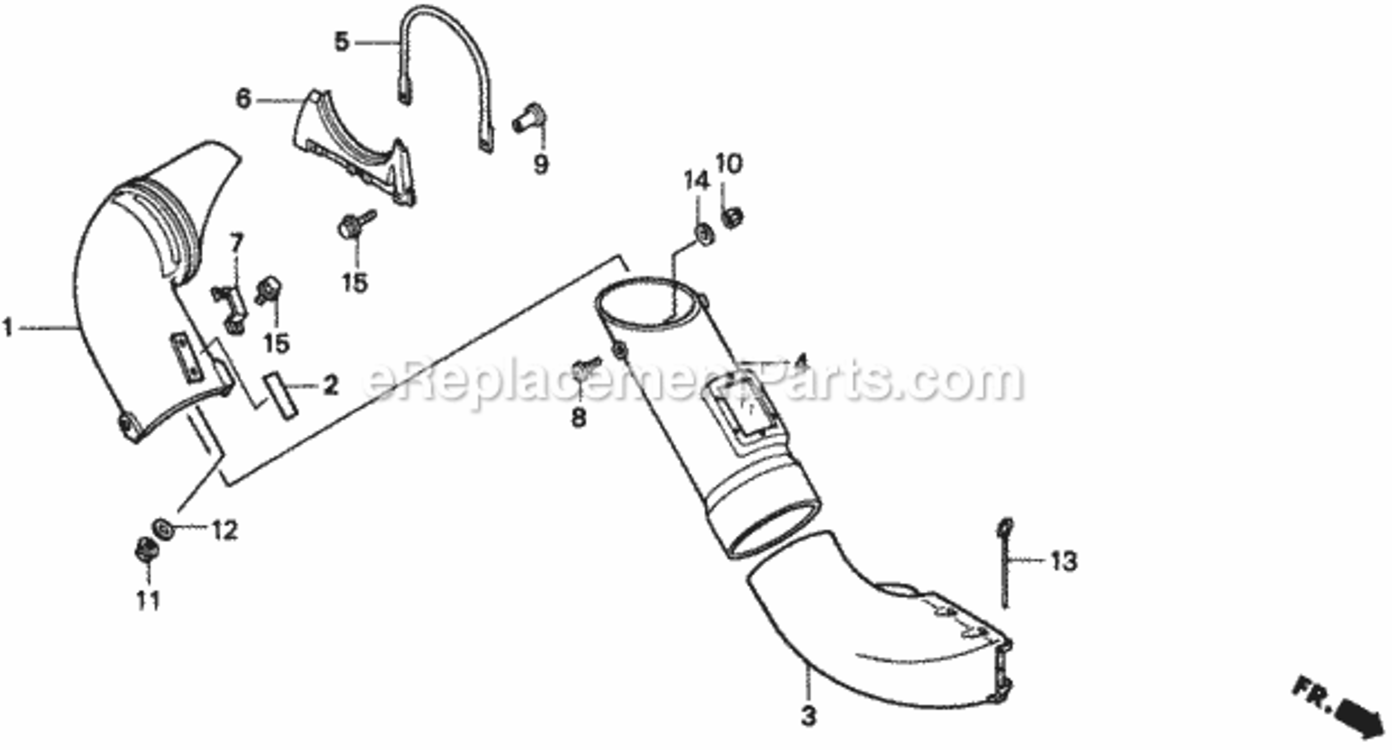 Chuter Diagram and Parts List for GC2038 Type BA Honda Lawn Tractor Accessories