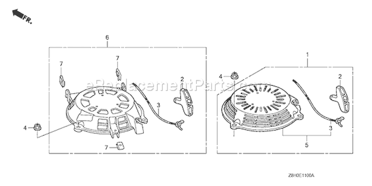 Page M Diagram and Parts List for GCV135 Type A2D - VIN# GJAF-1000001-1000165 Honda Engine