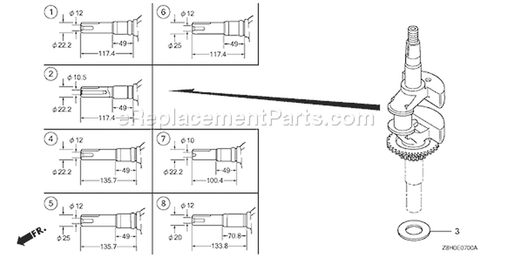 Page E Diagram and Parts List for GCV135 Type A2D - VIN# GJAF-1000001-1000165 Honda Engine