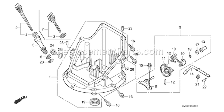Page M Diagram and Parts List for GCV160A Type RTL1 - VIN# GJAEA-1000001 Honda Engine